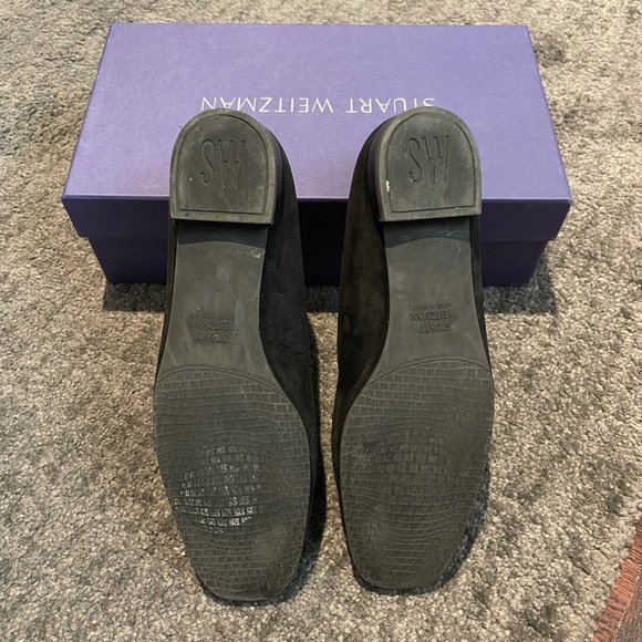 Stuart Weitzman Black Suede Arky Flats - Picture 3 of 5